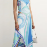 Pucci Onde di Mare Silk Halter Top & Asymmetrical Skirt Set – Blue Wave Print