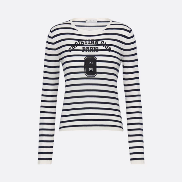 CHRISTIAN DIOR Paris Striped Long-Sleeve Top