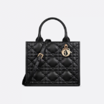 Dior Caro Small Book Tote in Cannage Quilted Lambskin (Black or White)