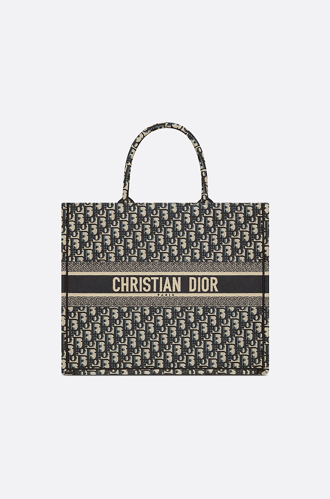 IMG_9470.png Dior Oblique Embroidered Large Book Tote – Navy Blue - Image 1