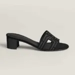 Hermès Geometric H Cutout Block Heel Sandals