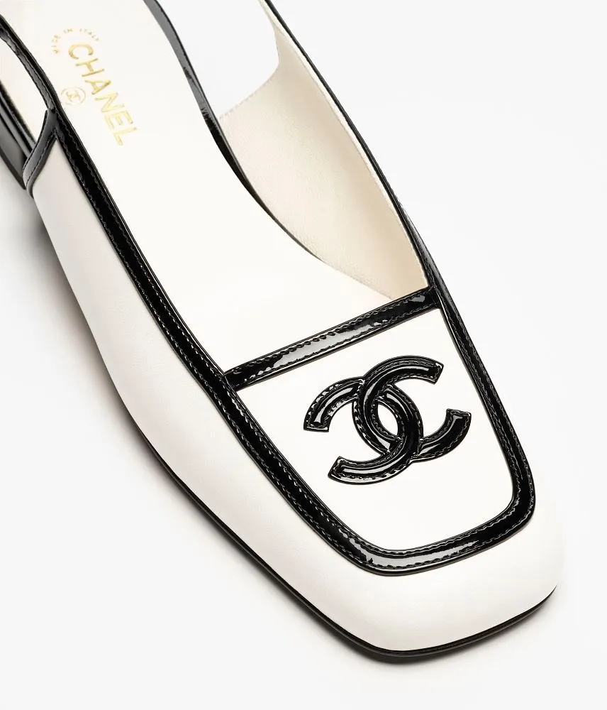 Chanel CC Leather Slingback Pumps - Image 5