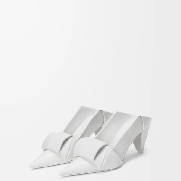 Loewe Origami Flap Back Pumps in Lambskin – White