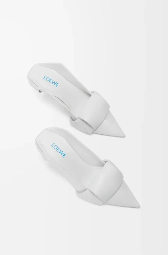 Loewe Origami Flap Back Pumps in Lambskin – White - Image 5