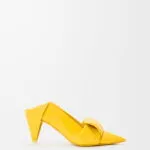 Loewe Origami Flap Back Pumps in Lambskin – Sun Yellow