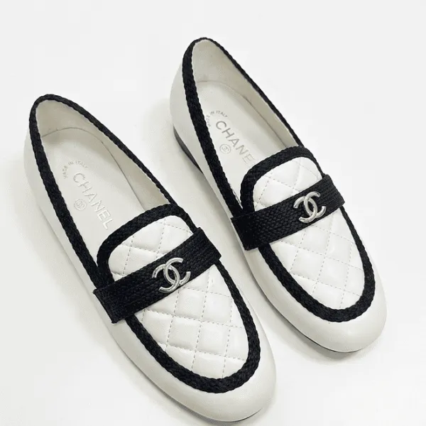 Chanel Quilted CC Leather Loafers
