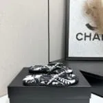 Chanel Camellia Print Chain Thong Sandals