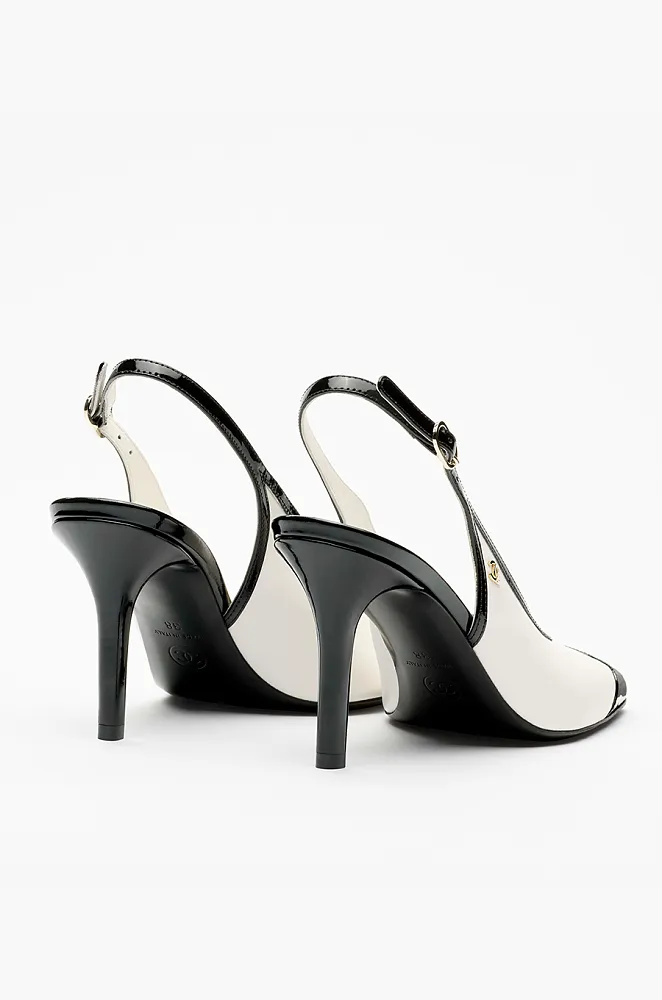 Chanel Two-Tone Cap-Toe Slingback Pumps – Black & White - Image 5