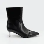 Gucci Vittoria Horsebit Leather Ankle Boot – Black