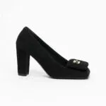 Chanel Suede CC Block Heel Pumps