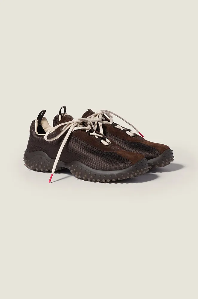 Miu Miu Mesh & Suede Trail Runner Sneakers – Espresso Brown - Image 4