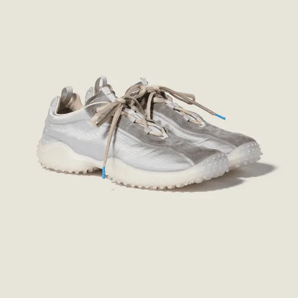 Miu Miu Mesh & Suede Trail Runner Sneakers – Silver & Grey