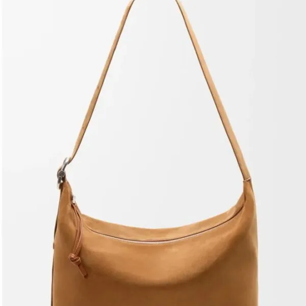 Loewe Large Loop Suede Calfskin Hobo Bag – Camel