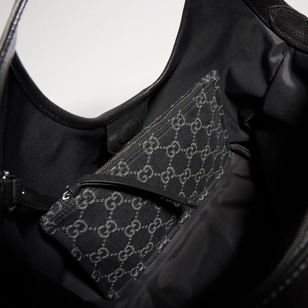 Gucci Giglio Small Tote Bag – Black GG Canvas - Image 6