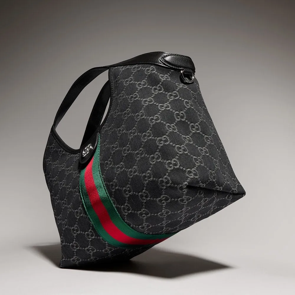Gucci Giglio Small Tote Bag – Black GG Canvas - Image 7