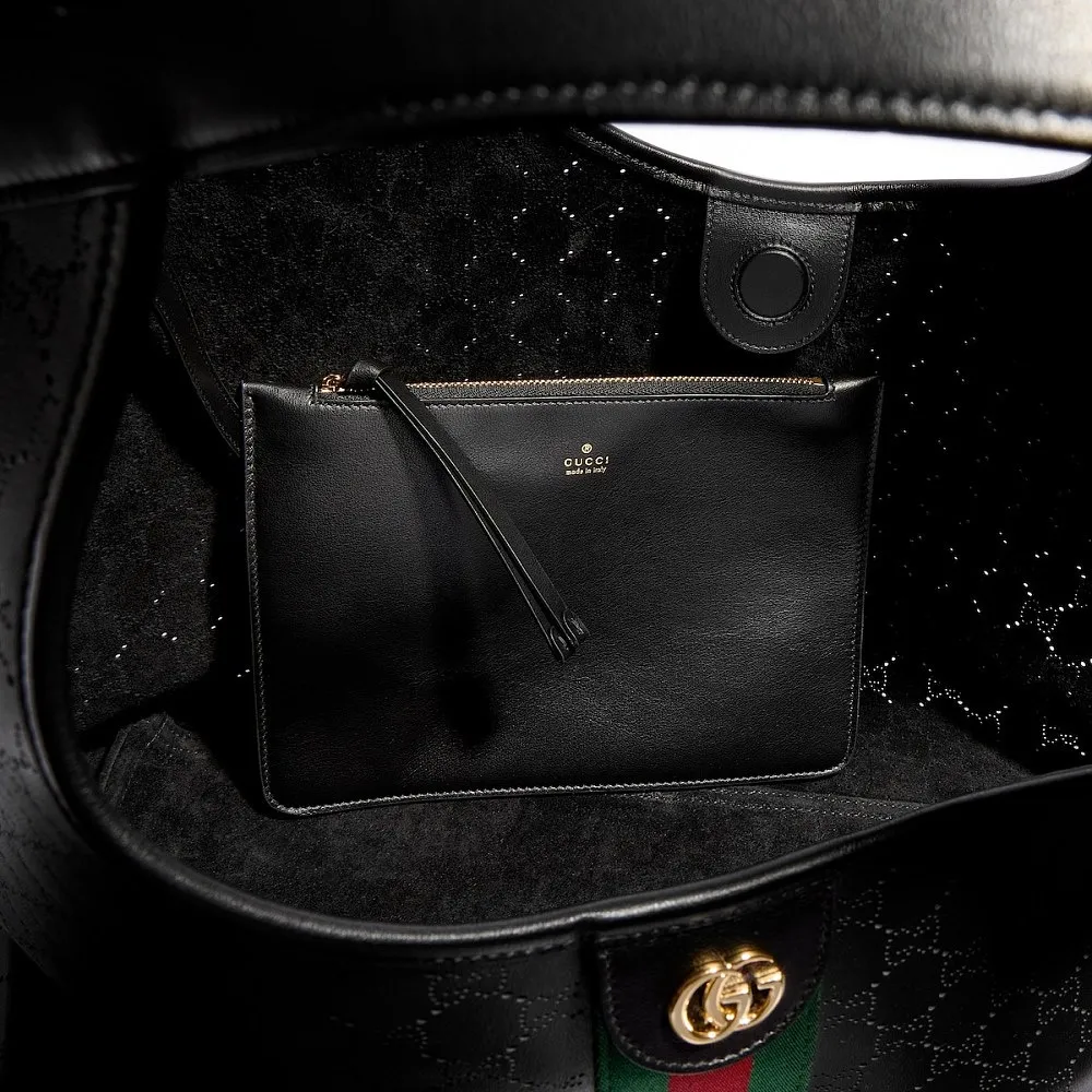 Gucci Giglio Large Leather Tote Bag – Black - Image 9