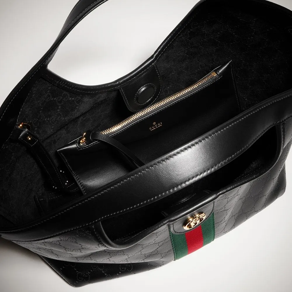 Gucci Giglio Small Leather Tote Bag – Black - Image 9