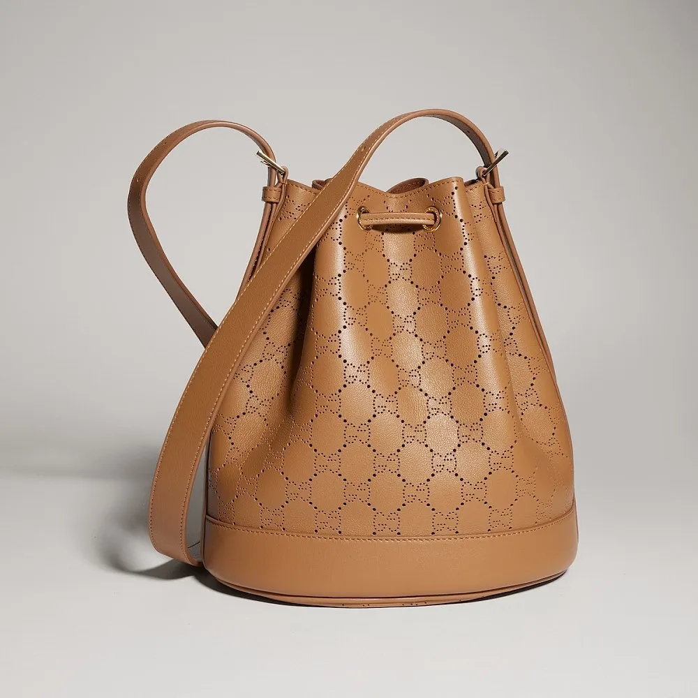 Gucci Venice Small Bucket Bag – Camel - Image 5