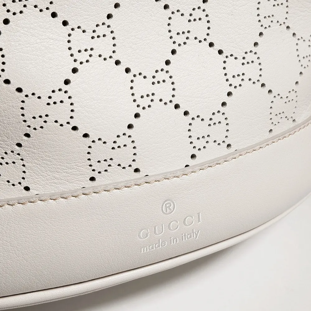 Gucci Venice Small Bucket Bag – White Leather - Image 6