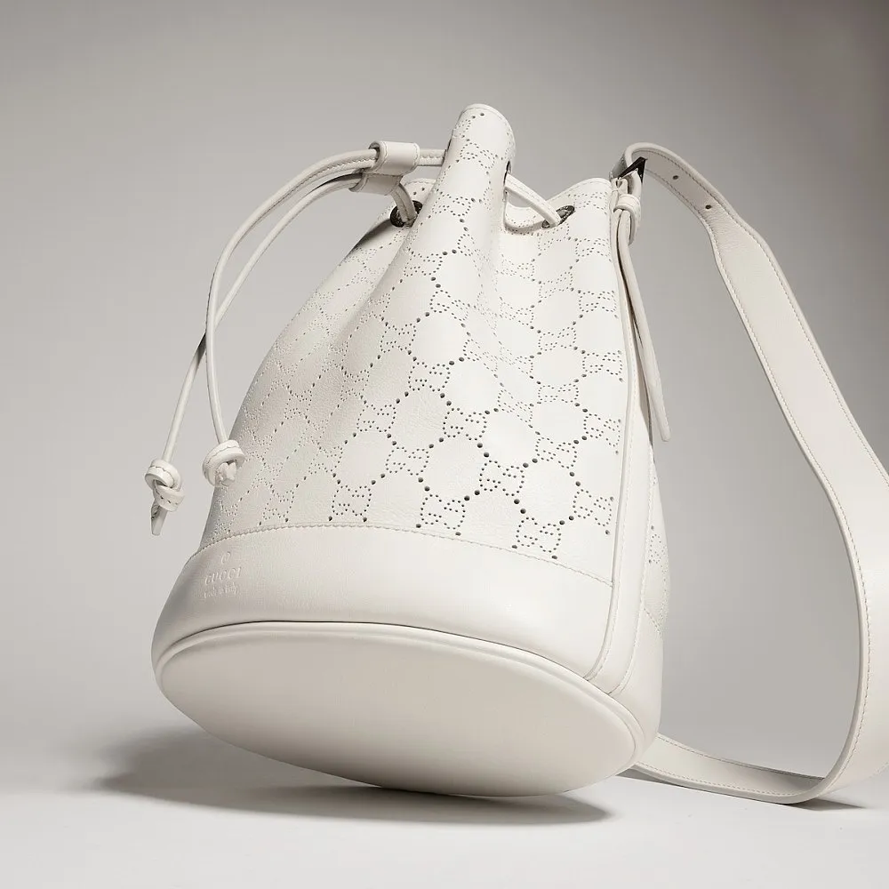 Gucci Venice Small Bucket Bag – White Leather - Image 10