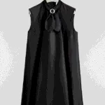 Dior La Belle Ruched Bow-Detail Midi Dress – Black
