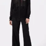 LOEWE Anagram Sheer Knit Zip Hoodie — Black
