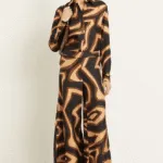 PUCCI Iride Graphic Silk Shirt & Palazzo Trouser Set – Chocolate Multi