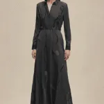 HERMÈS Equestrian Motif Belted Maxi Shirt Dress – Noir