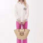 LOEWE Anagram Embroidered Cotton Shirt – White