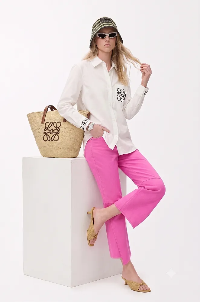 LOEWE Anagram Embroidered Cotton Shirt – White - Image 2