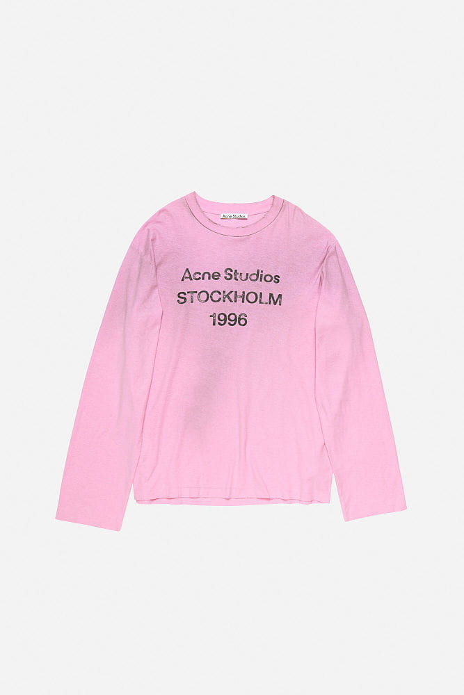 IMG_6484 ACNE STUDIOS Stockholm 1996 Long-Sleeve Logo T-Shirt – Pink - Image 1