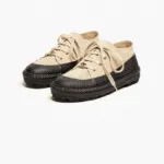 CHANEL Suede & Textured Platform Lace-Up Sneakers