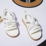 CHANEL Riviera Cordage Quilted Platform Sandals — Blanc