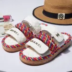 CHANEL Riviera Cordage Quilted Platform Sandals — Multicolor Slide