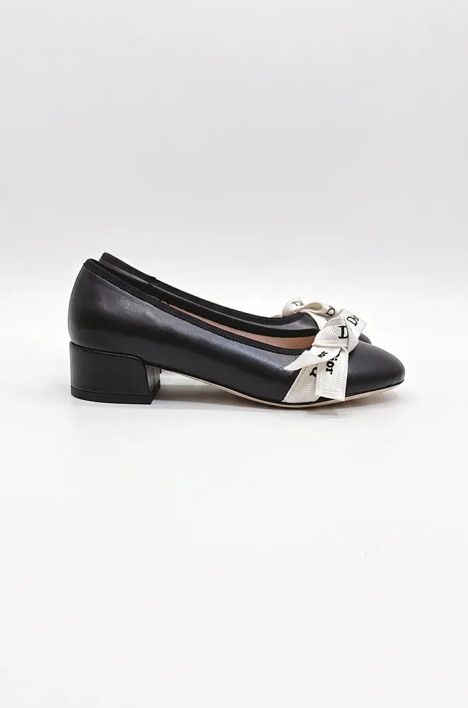 DIOR J’Adior Ribbon Bow Leather Pumps — Black - Image 3