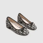 DIOR Oblique Pearl-Bow Low-Heel Pumps