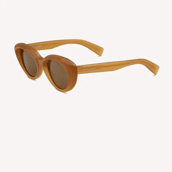 SAINT LAURENT Amber Sculpted Oval Acetate Sunglasses