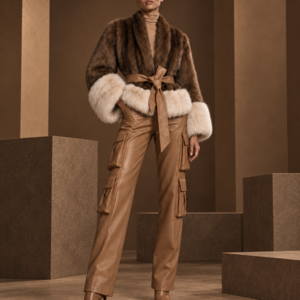 ORVÉLLE™ Sculpted Bicolor Fur Jacket
