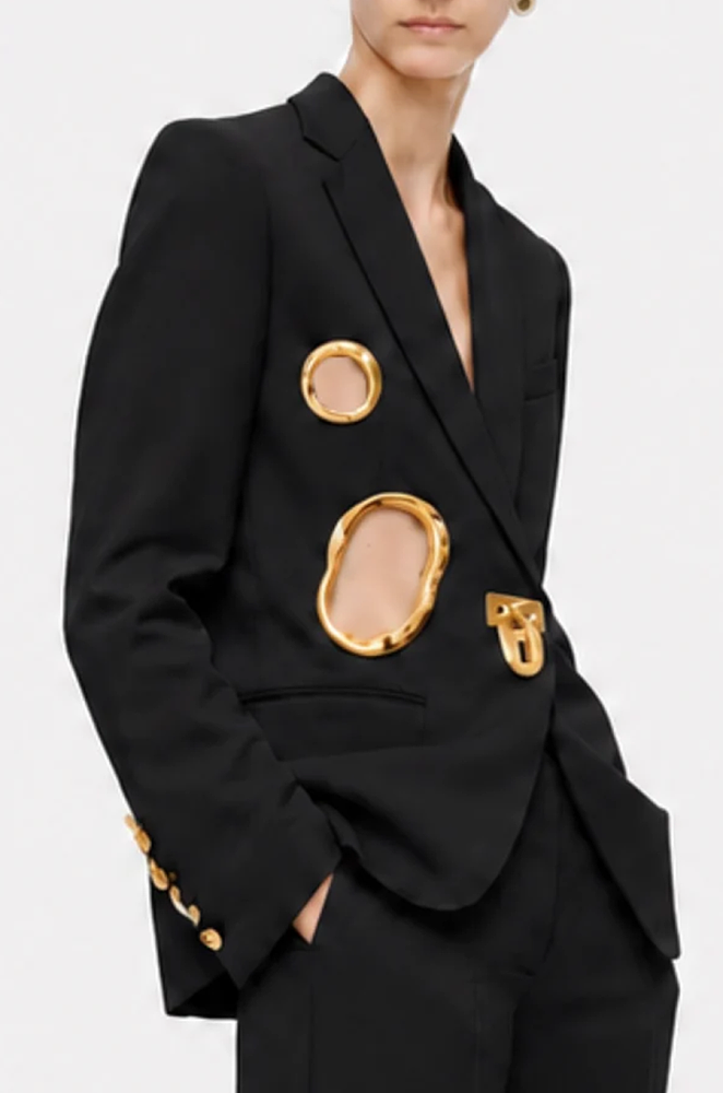 img_8338 SCHIAPARELLI Ready to Wear- Gilded Cutout Tailored Blazer - Image 1