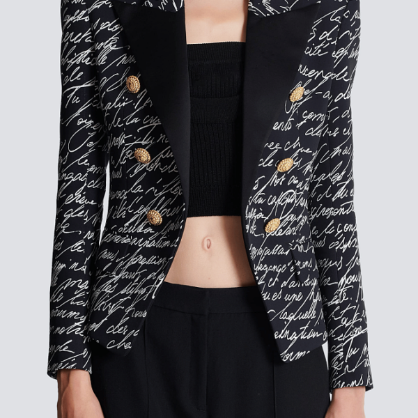 SCRIPTÉRA™ Gilded Script Sculpted Blazer
