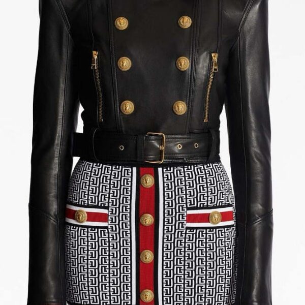 MARQUÉLIS™ Gilded Leather Officer Jacket