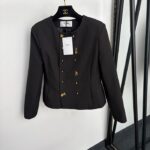 CELINE Gold-Charm Embellished Collarless Tailored Jacket