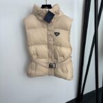 Prada Re-Nylon-Style Belted Hooded Puffer Vest